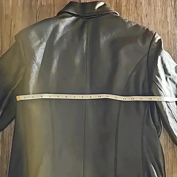 Womens New York & Company Black Leather Moto Jacket Sz Medium - Picture 6 of 7